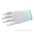 Hespax Nylon 13ゲージPUの指先の卸売手袋